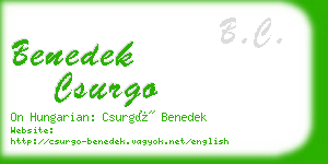 benedek csurgo business card